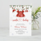 Santa Baby Christmas Baby Shower- Einladung (Stehend Vorderseite)