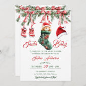 Santa Baby Christmas Baby Shower Einladung (Vorne/Hinten)