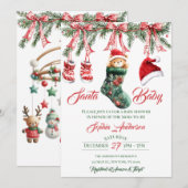 Santa Baby Christmas Baby Shower Einladung (Vorne/Hinten)