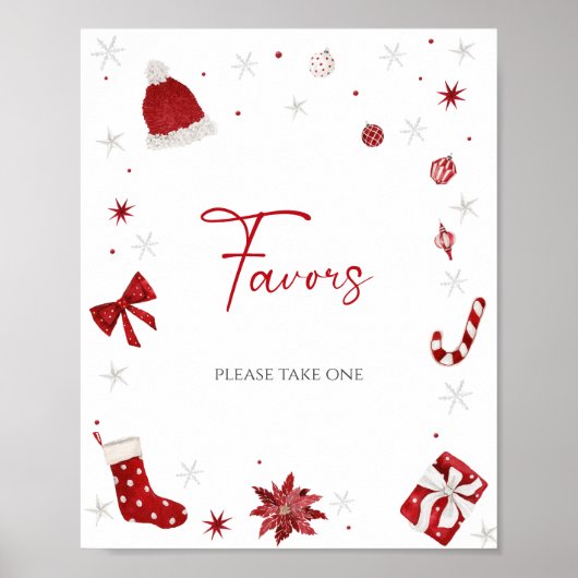 Santa Baby Christmas Baby Shower Favoriten Poster (Vorne)