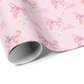 Santa Baby Christmas Baby Shower Geschenkpapier (Rolleneckpunkt)