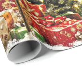 Santa Baby Christmas Baby Shower Geschenkpapier (Rolleneckpunkt)