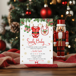 Santa Baby Christmas Baby Shower Invitation Einladung