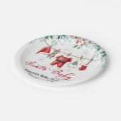 Santa Baby Christmas Baby Shower Pappteller (Schrägansicht)
