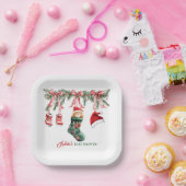 Santa Baby Christmas Baby Shower Pappteller (Party)