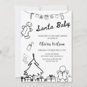 Santa Baby Christmas Baby Shower Party Einladung (Vorderseite)