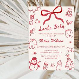 Santa Baby Christmas Baby Shower Party Einladung