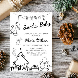 Santa Baby Christmas Baby Shower Party Einladung