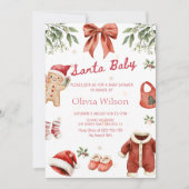 Santa Baby Christmas Baby Shower Party Einladung (Vorderseite)