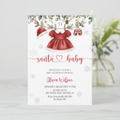 Santa Baby Christmas Baby Shower Party Einladung (Stehend Vorderseite)