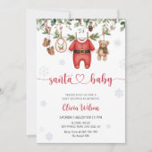 Santa Baby Christmas Baby Shower Party Einladung (Vorderseite)