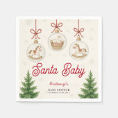Santa Baby Christmas Baby Shower  Serviette (Vorderseite)