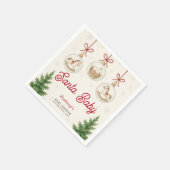 Santa Baby Christmas Baby Shower  Serviette (Ecke)