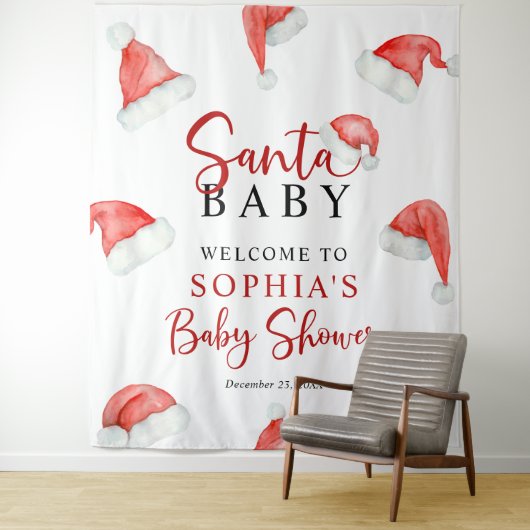 Santa Baby Christmas Baby Shower Tapesty Wandteppich (Beispiel)