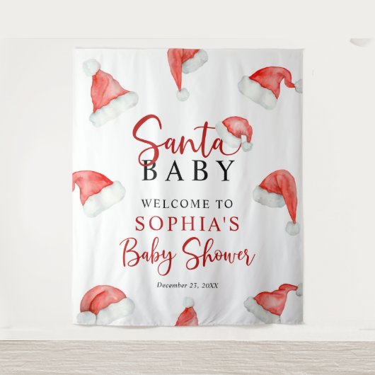 Santa Baby Christmas Baby Shower Tapesty Wandteppich (Vorderseite)
