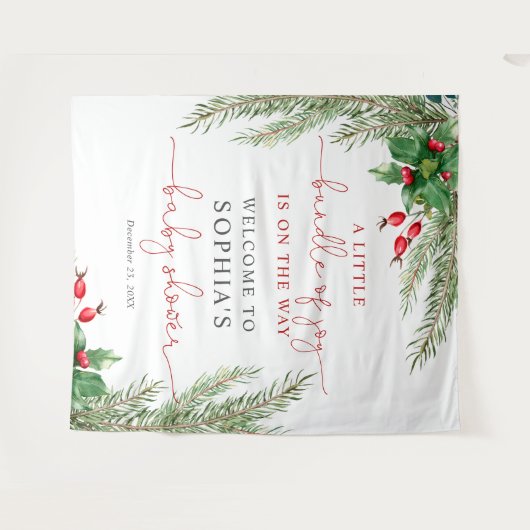 Santa Baby Christmas Baby Shower Tapesty Wandteppich (Vorderseite (Horizontal))