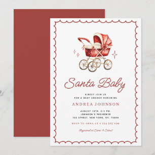 Santa Baby Christmas Bow Carrier Babydusche Einladung