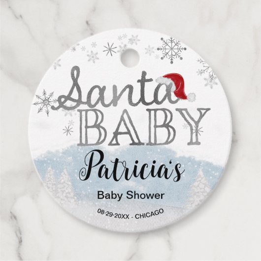 Santa Baby Christmas Boy Baby Dusche Geschenkanhänger (Vorderseite)