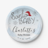 Santa Baby Christmas Boy Baby Dusche Pappteller (Vorderseite)