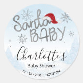 Santa Baby Christmas Boy Baby Dusche Runder Aufkleber (Vorderseite)