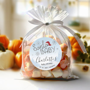 Santa Baby Christmas Boy Baby Dusche Runder Aufkleber