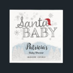 Santa Baby Christmas Boy Baby Dusche Serviette<br><div class="desc">SanAdorable Kalligraphie mit Schneeflocken,  winterbezogene Babydusche. Einfach mit Ihren Daten personalisieren. Karo der Auflistung,  um passende Elemente als Gehäusekarten zu finden.</div>