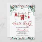 Santa Baby Christmas Boy Baby Shower Einladung (Vorderseite)