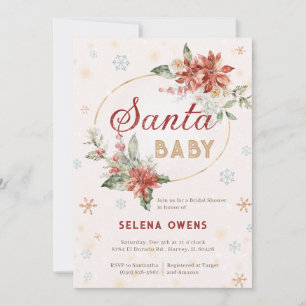 Santa Baby Christmas Brautparty Poinsettia Einladung