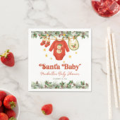 Santa Baby Christmas Clothesline Baby Shower Serviette (Beispiel)
