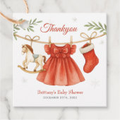 Santa Baby Christmas Clothesline Girl Baby Shower Geschenkanhänger (Vorderseite)