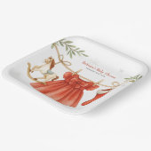Santa Baby Christmas Clothesline Girl Baby Shower Pappteller (Gewinkelt)