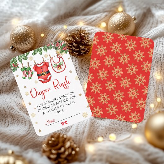 Santa Baby Christmas Diaper Raffle Card Begleitkarte