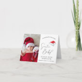 Santa Baby Christmas Foto Birth Ankündigung (Vorderseite)