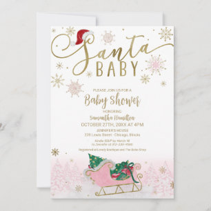 Santa Baby Christmas Girl Babydusche Einladung