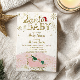 Santa Baby Christmas Girl Babydusche Einladung