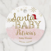 Santa Baby Christmas Girl Babydusche Geschenkanhänger (Vorderseite)