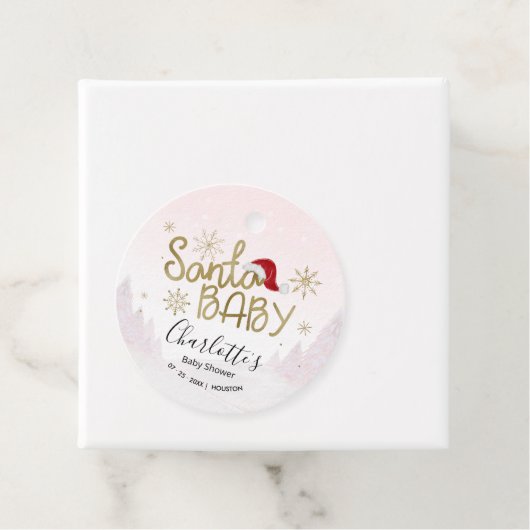Santa Baby Christmas Girl Babydusche Geschenkanhänger (Beispiel)