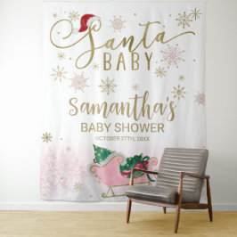 Santa Baby Christmas Girl Babydusche Hintergrund Wandteppich