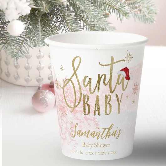 Santa Baby Christmas Girl Babydusche Pappbecher
