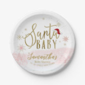Santa Baby Christmas Girl Babydusche Pappteller (Vorderseite)