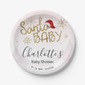 Santa Baby Christmas Girl Babydusche Pappteller (Vorderseite)