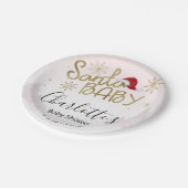 Santa Baby Christmas Girl Babydusche Pappteller (Schrägansicht)