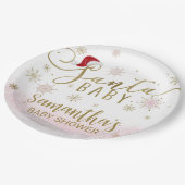 Santa Baby Christmas Girl Babydusche Pappteller (Schrägansicht)