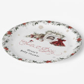 Santa Baby Christmas Girl Babydusche Pappteller (Schrägansicht)