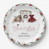 Santa Baby Christmas Girl Babydusche Pappteller (Vorderseite)