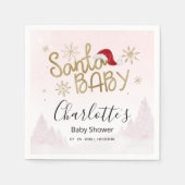 Santa Baby Christmas Girl Babydusche Serviette (Vorderseite)