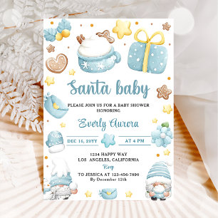 Santa Baby Christmas Gnomes Baby Shower Party Einladung
