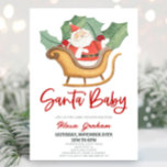 Santa Baby Christmas Holly Santa Claus Babydusche Einladung<br><div class="desc">Dies ist eine Weihnachtsdusche Weihnachten Weihnachtsmann Klaus Baby Einladung!</div>