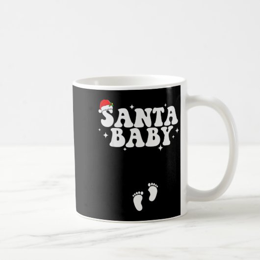 Santa Baby Christmas Pregnancy Announcement Pregna Kaffeetasse (Rechts)