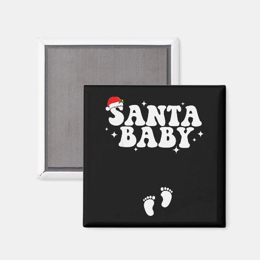 Santa Baby Christmas Pregnancy Announcement Pregna Magnet (Vorderseite/Rückseite)